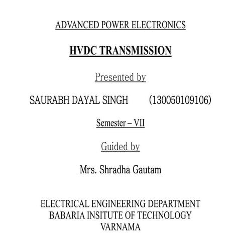 Theory of HVDC transmission 