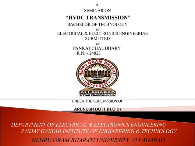 Hvdc transmission by pankaj chaudhary