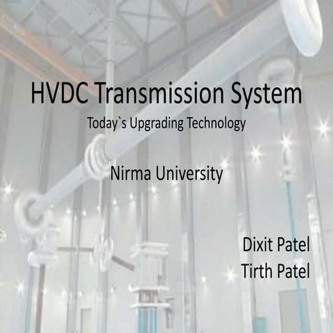 HVDC Transmission System Today's Upgrading Technology