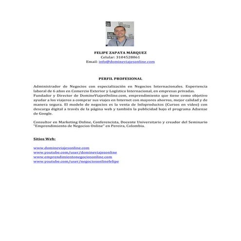 Hoja De Vida Felipe Zapata