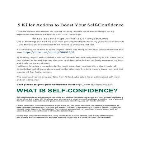 boost your self confidence