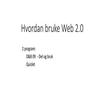 Hvordan bruke web 2