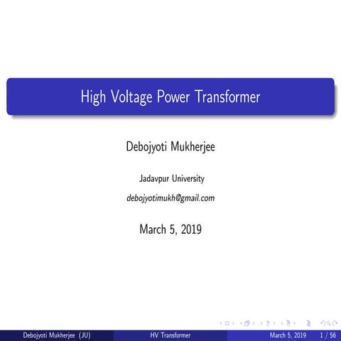 High voltage power transformer construction | PDF