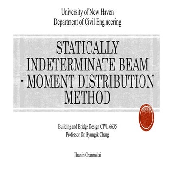 Statically indeterminate beam moment distribution method