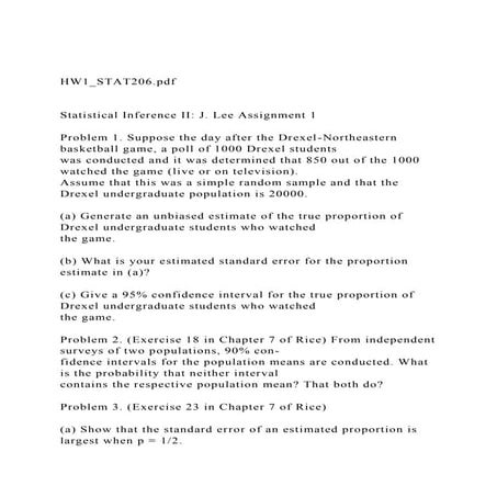 HW1_STAT206.pdfStatistical Inference II J. Lee Assignment.docx