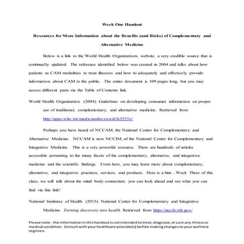 Hw499 week 1 handout