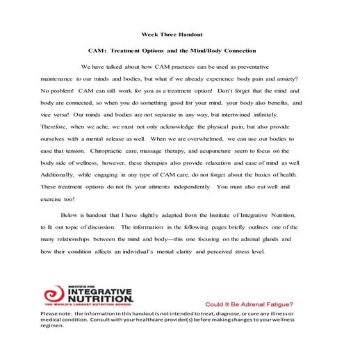 Hw499 week 3 handout