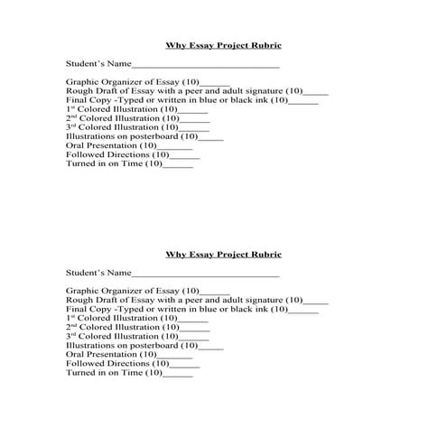 H:\why essay project rubric | DOC