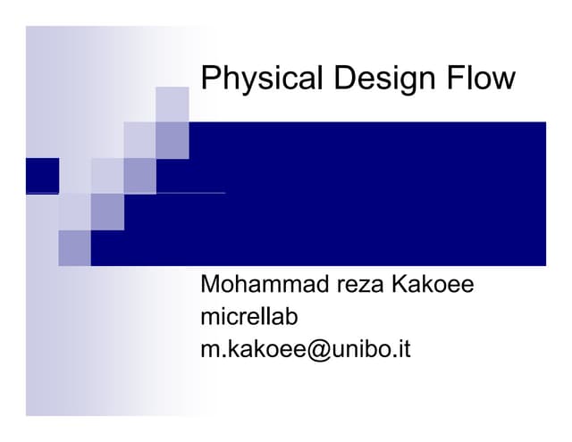 VLSI-Physical Design- Tool Terminalogy