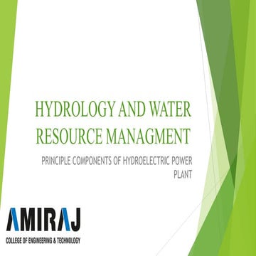 HYDROLOGY AND WATER RESOURCE MANAGMENT PPT
