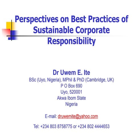 Corporate Social Responsibility presentation - BAF