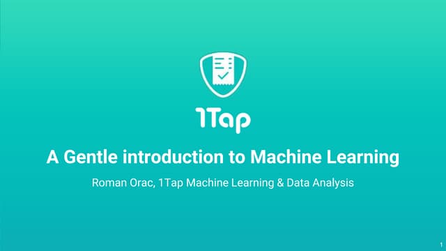 Gentle introduction to Machine Learning