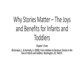 Why stories matter – the joys and benefits