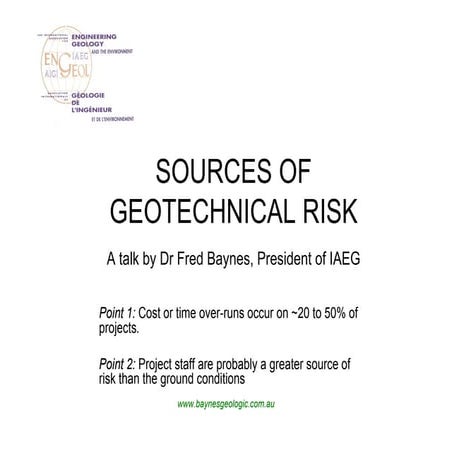 Sources of Geotechnical Risk