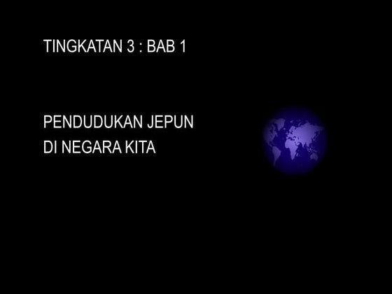 Bab 1 (Tingkatan 3) ~ Pendudukan Jepun di Negara Kita