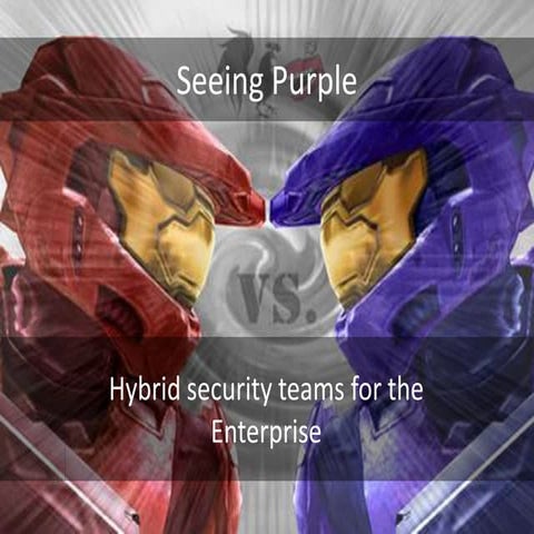 Seeing Purple: Hybrid Security Teams for the Enterprise - BSides Jackson 2013