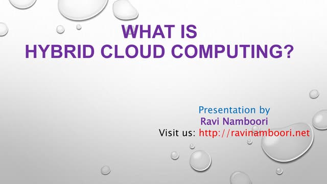 Cloud Computing Basics by Ravi Namboori Cisco Evangelist