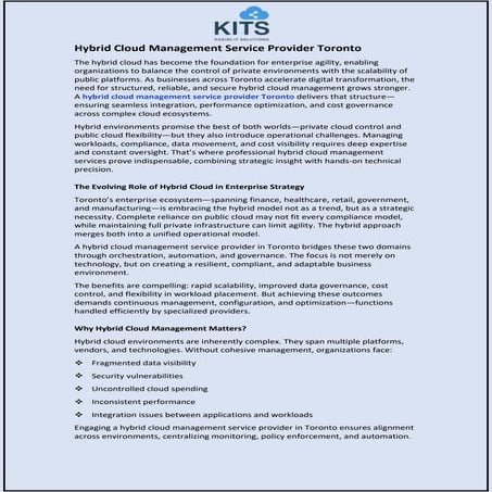 Hybrid Cloud Management Service Provider Toronto | PDF