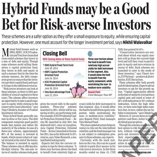 Hybrid Funds May Be A Good Bet For Risk-averse Investors