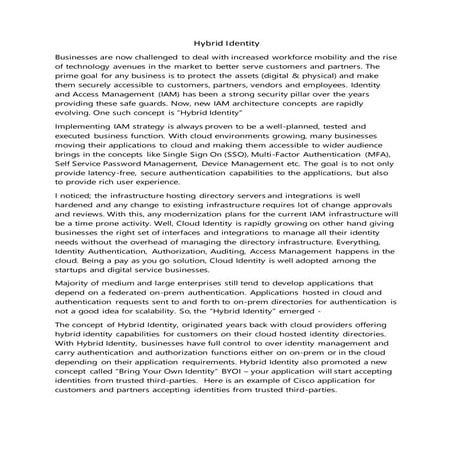 Hybrid identity by Sandeep Kumar Seeram 