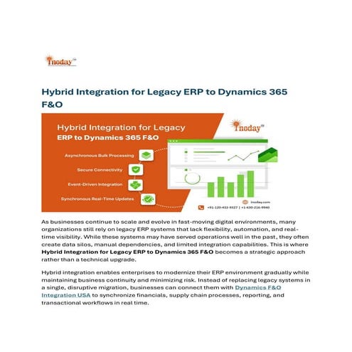 Hybrid Integration for Legacy ERP to Dynamics 365 F&O | PDF