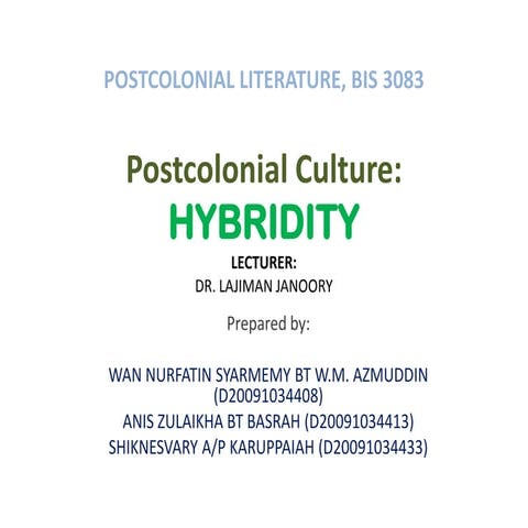 Hybridity in Postcolonialism