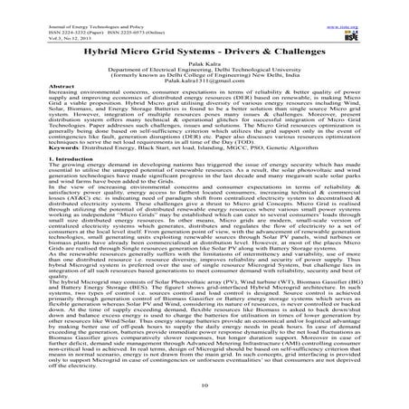 Hybrid micro grid systems   drivers & challenges