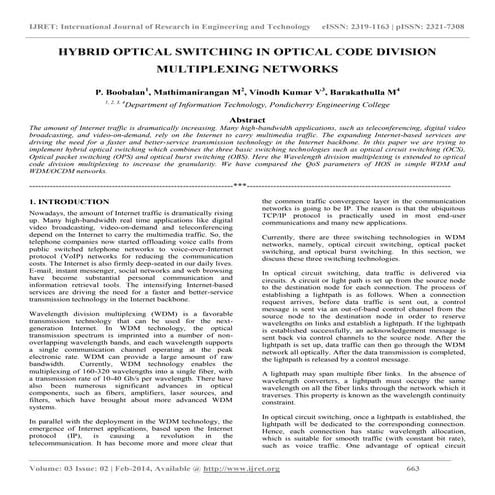 Hybrid optical switching in optical code division multiplexing networks