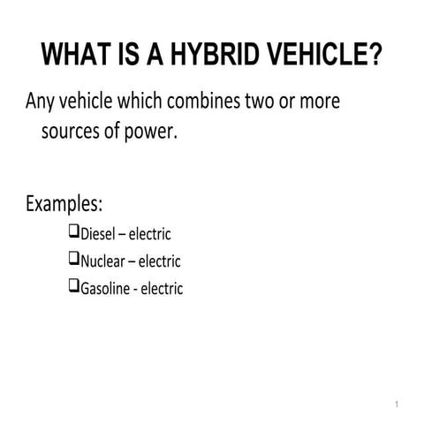 Hybrid vehicles