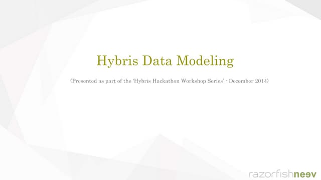 Hybris Hackathon - Data Modeling