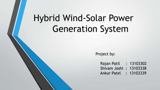 Hybrid wind-solar Power generation system