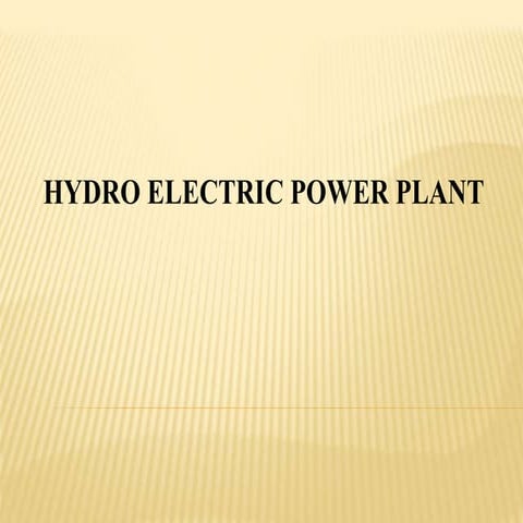 Hydro power plant | PPTX