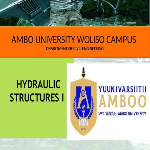 Hydraulics structures | PPTX