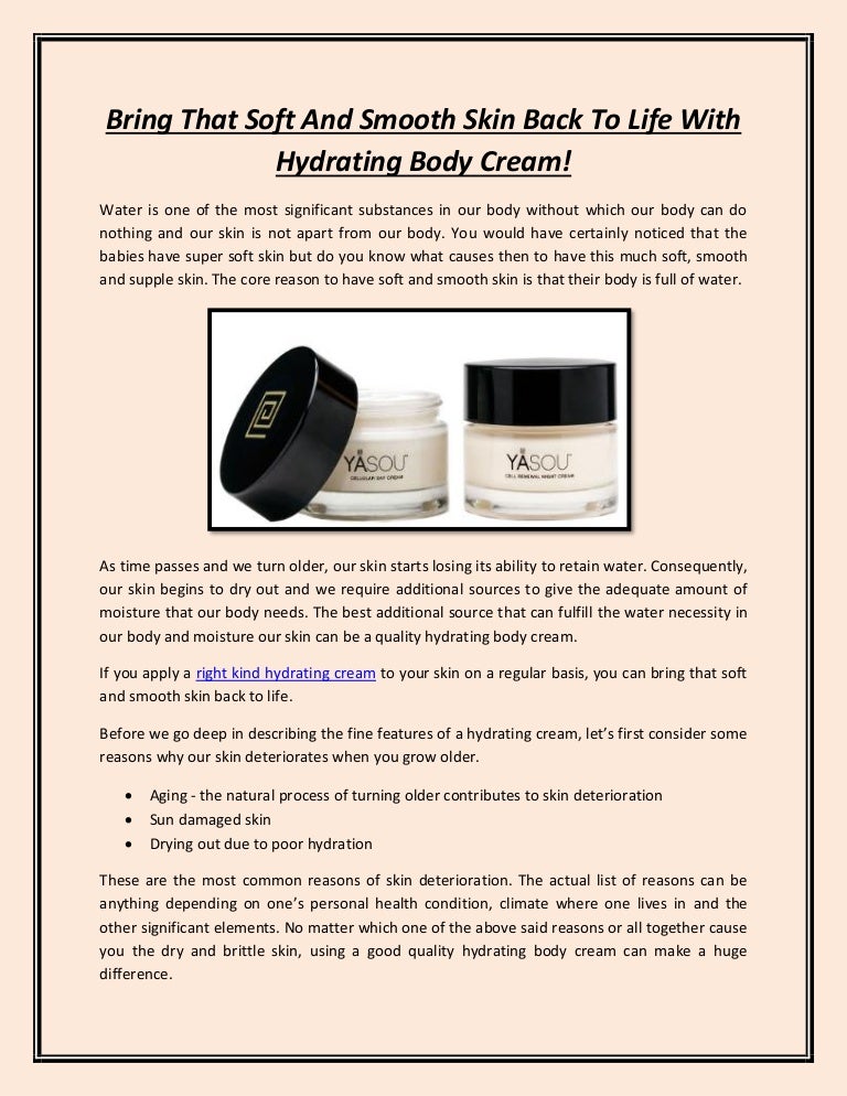 most hydrating body cream