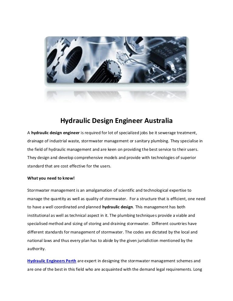 Hydraulic Design Engineer Australia