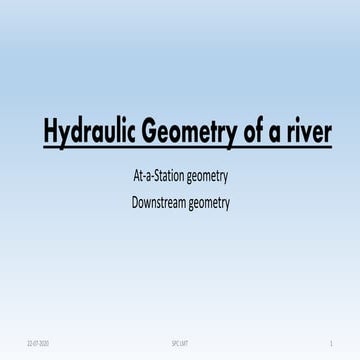 Hydraulic geometry of a river