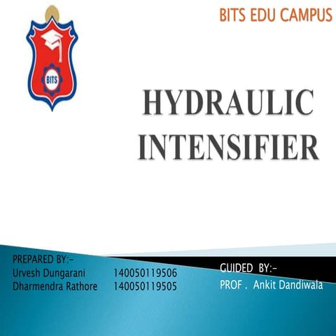 Hydraulic intensifier