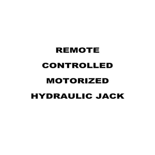 Hydraulic jack motorised  remote 2015