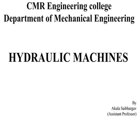 Hydraulic machines