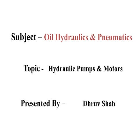 Hydraulic Pumps & Motors