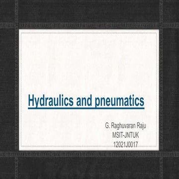 Hydraulics and pneumatics