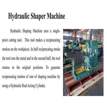 Hydraulic shaper machine