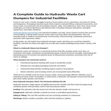 Hydraulic Waste Cart Dumpers.docx | The Mark Costello Co