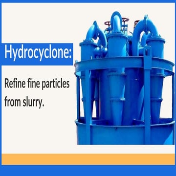 Hydrocyclone: Refine fine particles from slurry