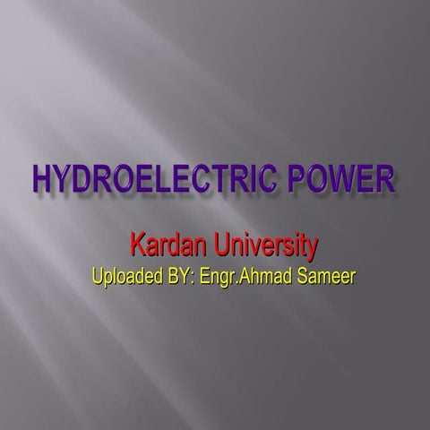 Hydro electric power