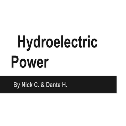 Hydroelectric power