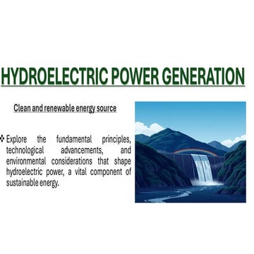 Hydroelectric power plant generation Presentation | PDF
