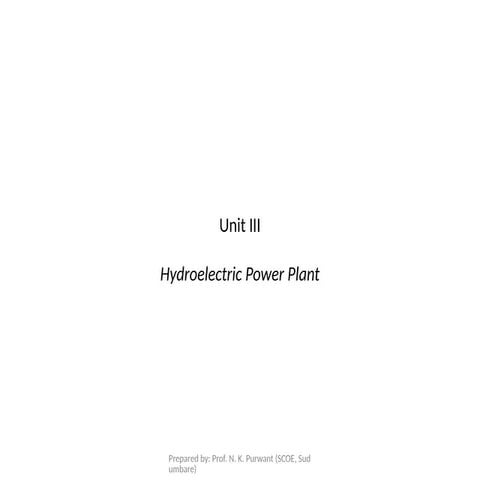 Hydrology & Site Selection of Hydro Power Plant | PPTX