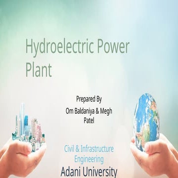 Hydroelectric power plan or hydro electric power plant generation | PPTX