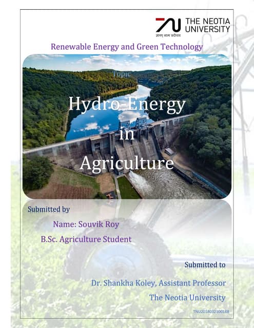 Hydro Energy in Agriculture